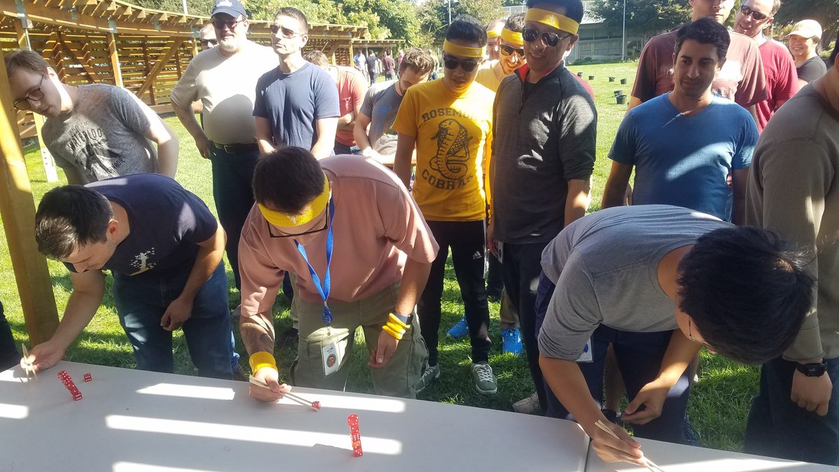 Chopsticks at a team event