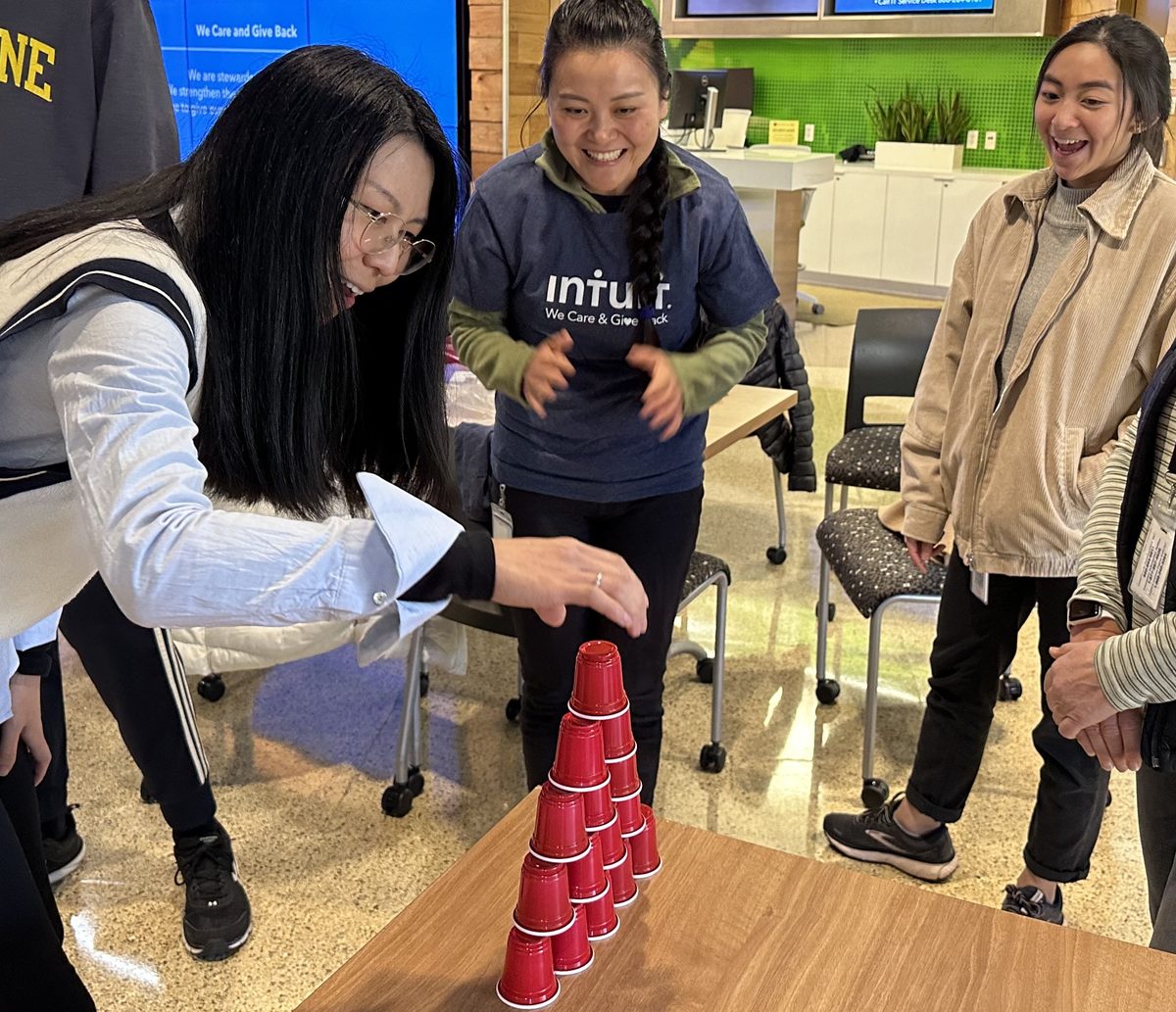Cup Stacking at a team event