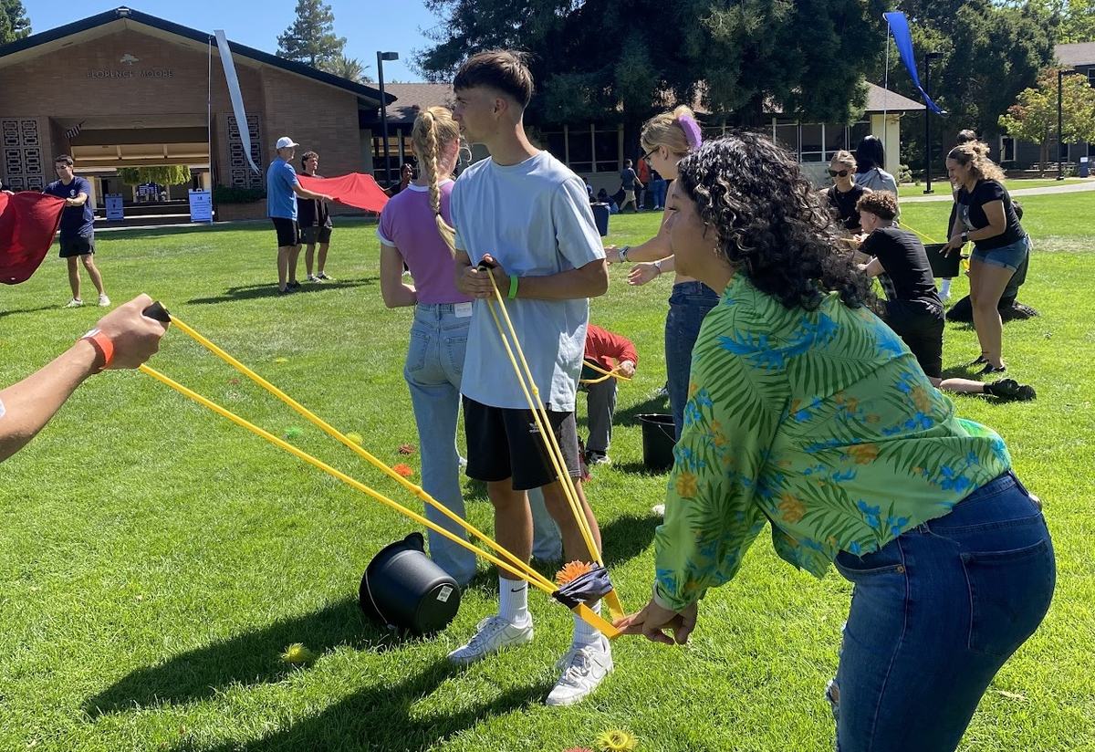 Giant Slingshot at a team event
